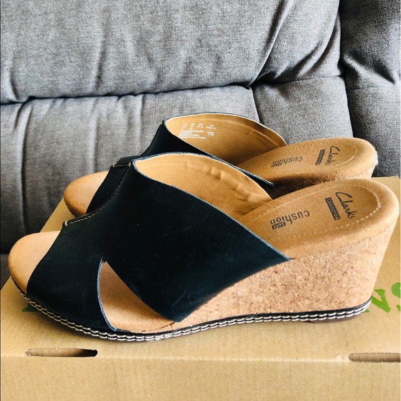 Clarks Shoes - Like new wedge slides